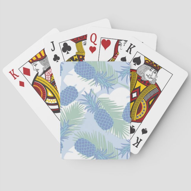 Tropisches Pastellananas-Muster Spielkarten (Rückseite)