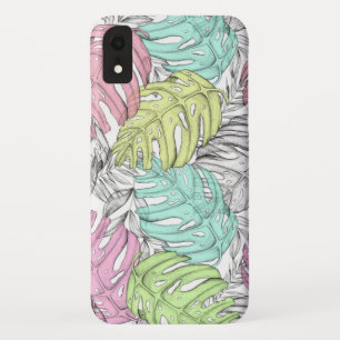 Tropisches Pastellmonstera-Blatt Wasserfarbmuster Case-Mate iPhone Hülle