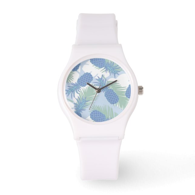 Tropisches Pastellmuster Armbanduhr (Vorderseite)