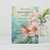 Tropisches Peach Weißer Hibiskus Blumenkohl Brautp
