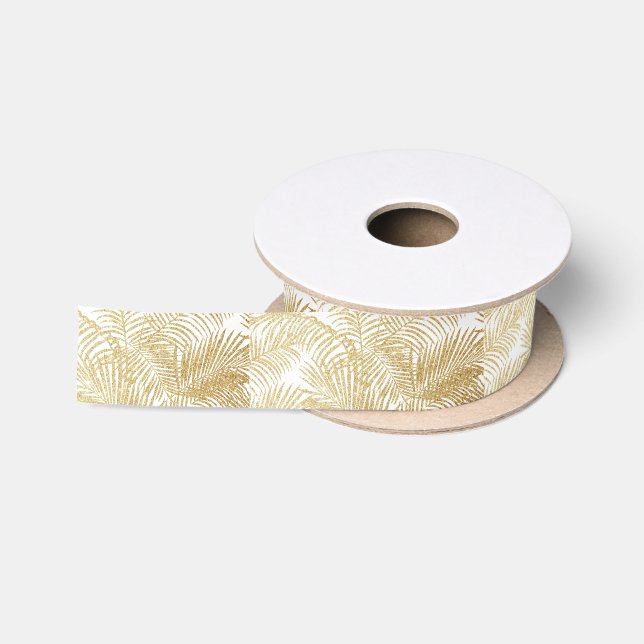 Tropisches Pflanzenmuster des eleganten Satinband (Spule)