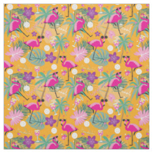 Tropisches Pickleball mit Flamingos, gelb Stoff