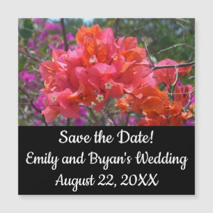 Tropisches Pink Bougainvillea Insel Floral Magnetkarte