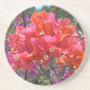 Tropisches Pink Bougainvillea Insel Floral Sandstein Untersetzer