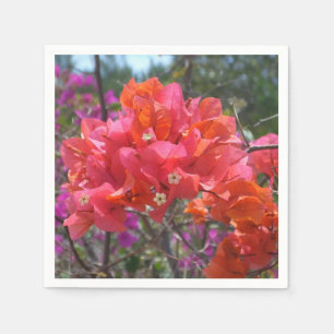 Tropisches Pink Bougainvillea Insel Floral Serviette