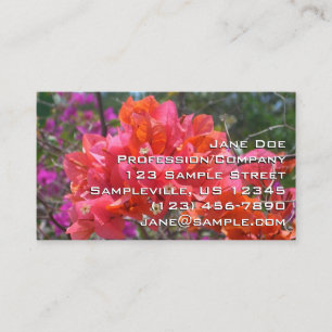 Tropisches Pink Bougainvillea Insel Floral Visitenkarte