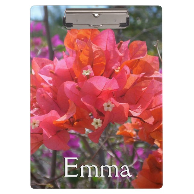Tropisches Pink Bougainvillea Klemmbrett (Vorderseite)