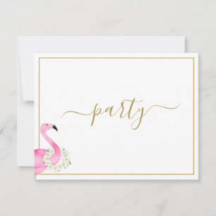 Tropisches Pink Flamingo Empfang Party Einladung