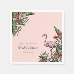 Tropisches Pink Flamingo Hawaiian Brautparty Serviette