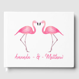 Tropisches Pink Flamingo Wedding Brautparty Party Gästebuch