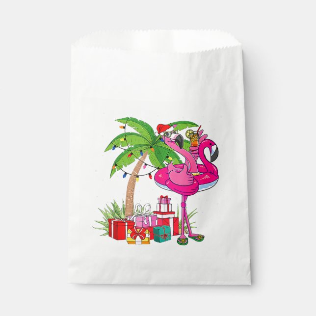 Tropisches Pink Flamingo Weihnachten im Juli Somme Geschenktütchen (Vorderseite)