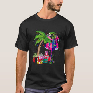 Tropisches Pink Flamingo Weihnachten im Juli Somme T-Shirt