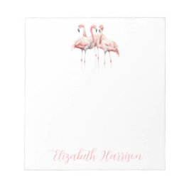 Tropisches Pink Flamingos Personalisiert Notizblock