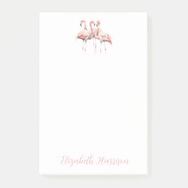 Tropisches Pink Flamingos Personalisiert Post-it Klebezettel