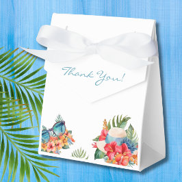 Tropisches Pink Floral Beach Brautparty Geschenkschachtel