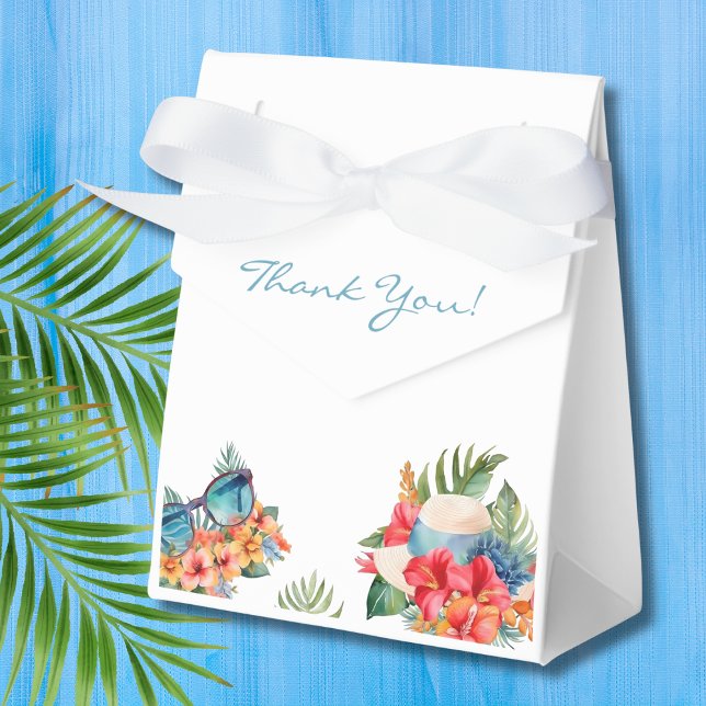 Tropisches Pink Floral Beach Brautparty Geschenkschachtel (Von Creator hochgeladen)