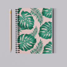 Tropisches Pink & Green Palm Blätter Nahtloses Mus