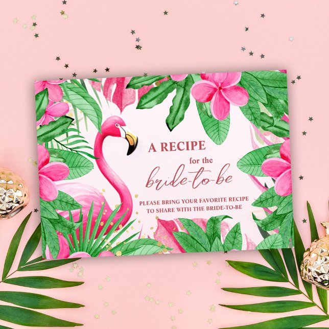 Tropisches Pink Summer Brautparty Begleitkarte (Tropical Pink Summer Bridal Shower Enclosure Card)