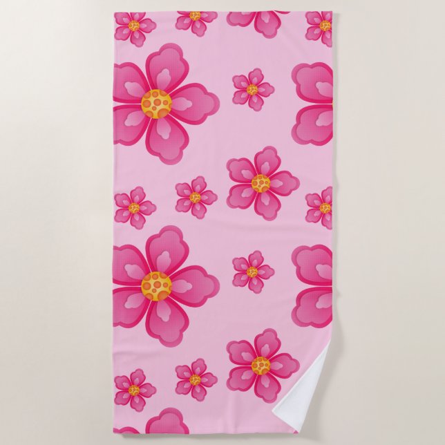 Tropisches Plumeria Beach Handtuch (Vorderseite)