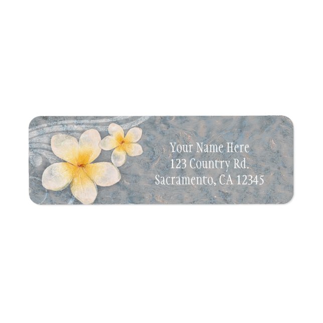 Tropisches Plumeria Blume Grau-Gelb Sommer Party (Vorne)