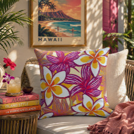 Tropisches Plumeria Hawaii-Wurfkissen Kissen