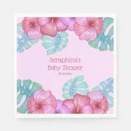 Tropisches Regenwald Hibiskus Blume Kinderdusche Serviette
