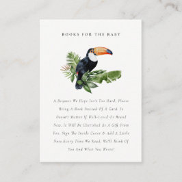 Tropisches Regenwald Toucan Bücher für Babydusche Begleitkarte