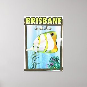 Tropisches Reiseplakat Brisbanes Australien Leinwanddruck