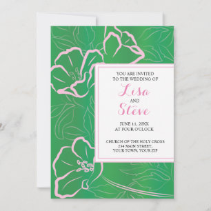 Tropisches Reiseziel Strand Hochzeit Floral Einladung