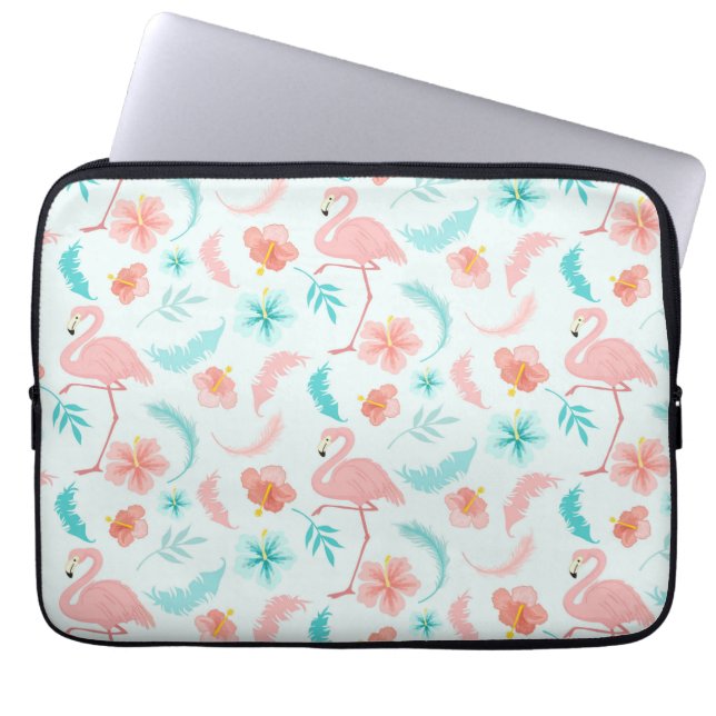 Tropisches rosa Aquamarines Flamingo-Muster Laptopschutzhülle (Vorderseite)