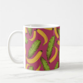 Tropisches rosa Bananenleaf-Muster Kaffeetasse