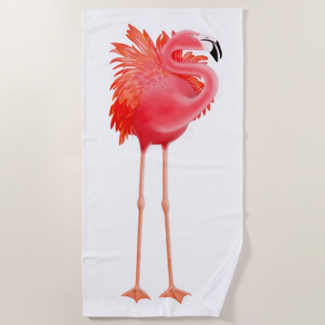 Tropisches rosa Flamingo-Badetuch Strandtuch (Vorderseite)