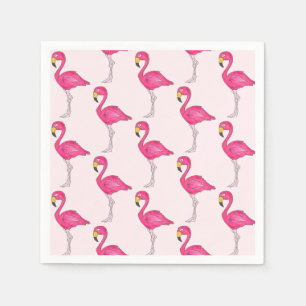 Tropisches Rosa Flamingo Bird Napkins Serviette
