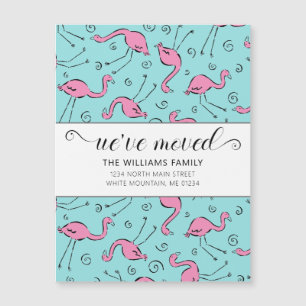 Tropisches rosa Flamingo über die Aqua Moving Ankü Magnetkarte