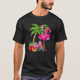 Tropisches rosa Flamingo Weihnachten im Juli Somme T-Shirt