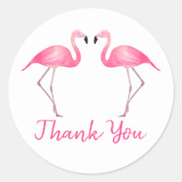Tropisches rosa Flamingos Danke für Ihre Hochzeit  Runder Aufkleber