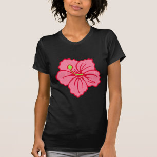 Tropisches rosa Hawaii-Hawaiian-Blumen-T-Shirt Top
