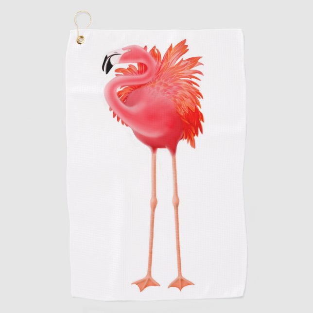 Tropisches rosa karibisches Flamingo-Golf-Tuch Golfhandtuch (Vorderseite)