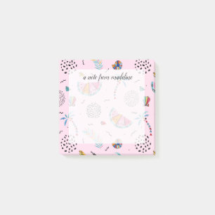 Tropisches rosa Memphis-Art-Muster Post-it Klebezettel
