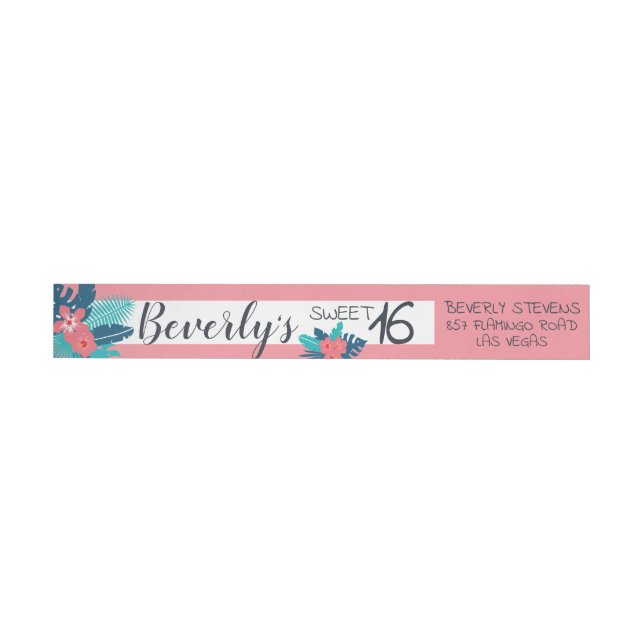 Tropisches Rosa und blaues Blütensüß 16 (Person)