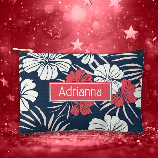 Tropisches Rosa und blutige Navy Zubehörtasche