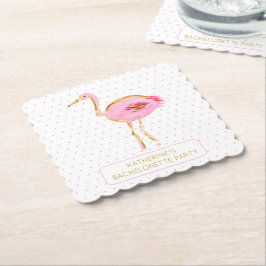 Tropisches Rosa und goldenes Flamingos Untersetzer