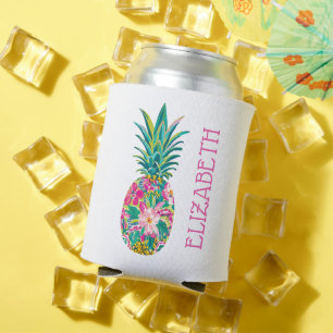 Tropisches Rosa und grüne Ananas Dosenkühler
