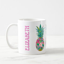 Tropisches Rosa und grüne Ananas Kaffeetasse