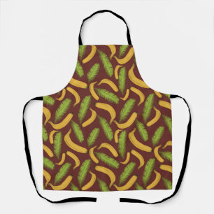 Tropisches rotes Bananenblattmuster Schürze