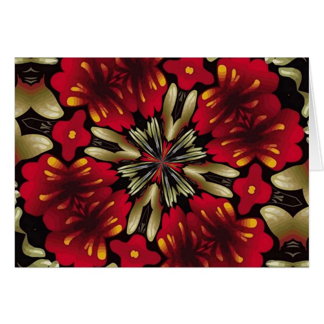 Tropisches rotes Mandala-Kaleidoskop (Vorderseite (Horizontal))