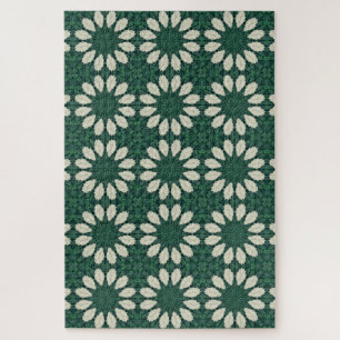 Tropisches Sacramento Green und Silver Circle Patt