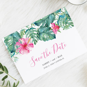 Tropisches Save the Date für Hochzeiten