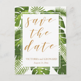 Tropisches Save the Date | Hochzeitskarte Ankündigungspostkarte