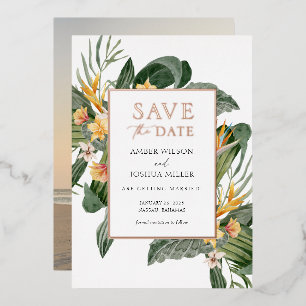 Tropisches Save the Date mit Einladung von Foto Fo